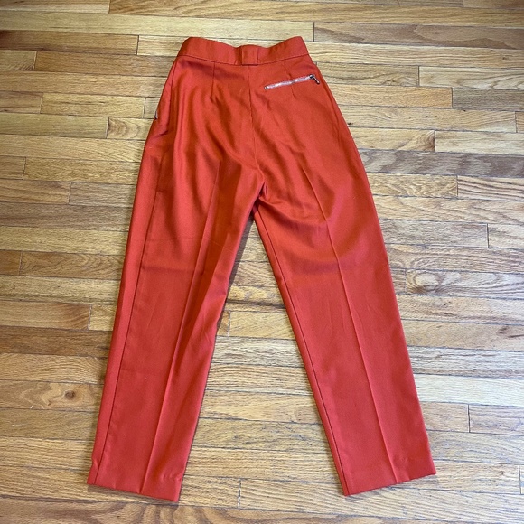 Vintage 90s Together! Orange Pleated Pants - Picture 6 of 6